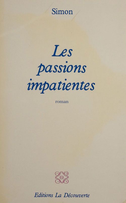 ebook cover of Les passions impatientes, by Simon