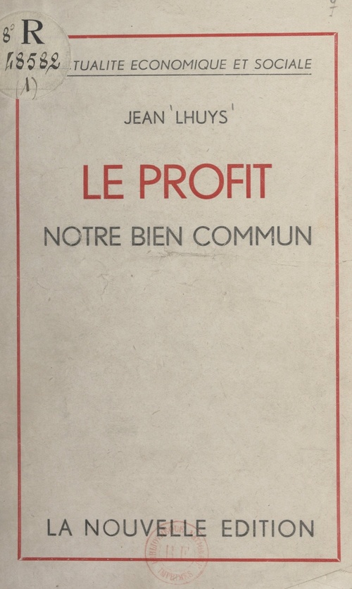 Couverture ebook de Le profit, de Jean Lhuys