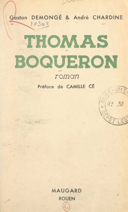 Couverture ebook de Thomas Boqueron, de Andre Chardine, Gaston Demonge