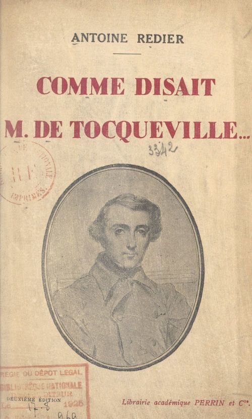 ebook cover of Comme disait Monsieur de Tocqueville..., by Antoine Redier