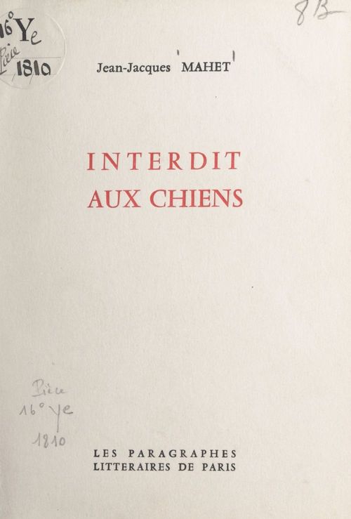 Couverture ebook de Interdit aux chiens, de Jean-Jacques Mahet