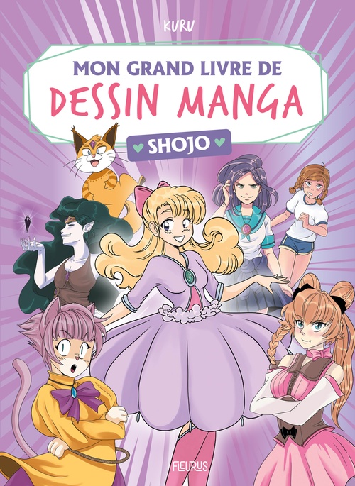 Couverture ebook de Mon grand livre de dessin manga - Shojo, de Kuru