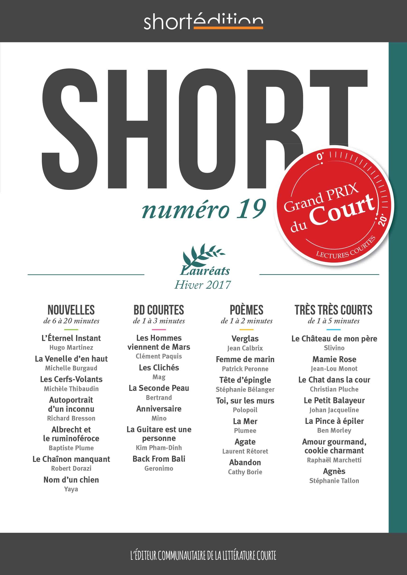 Couverture ebook de SHORT 19, de Auteurs Collectif