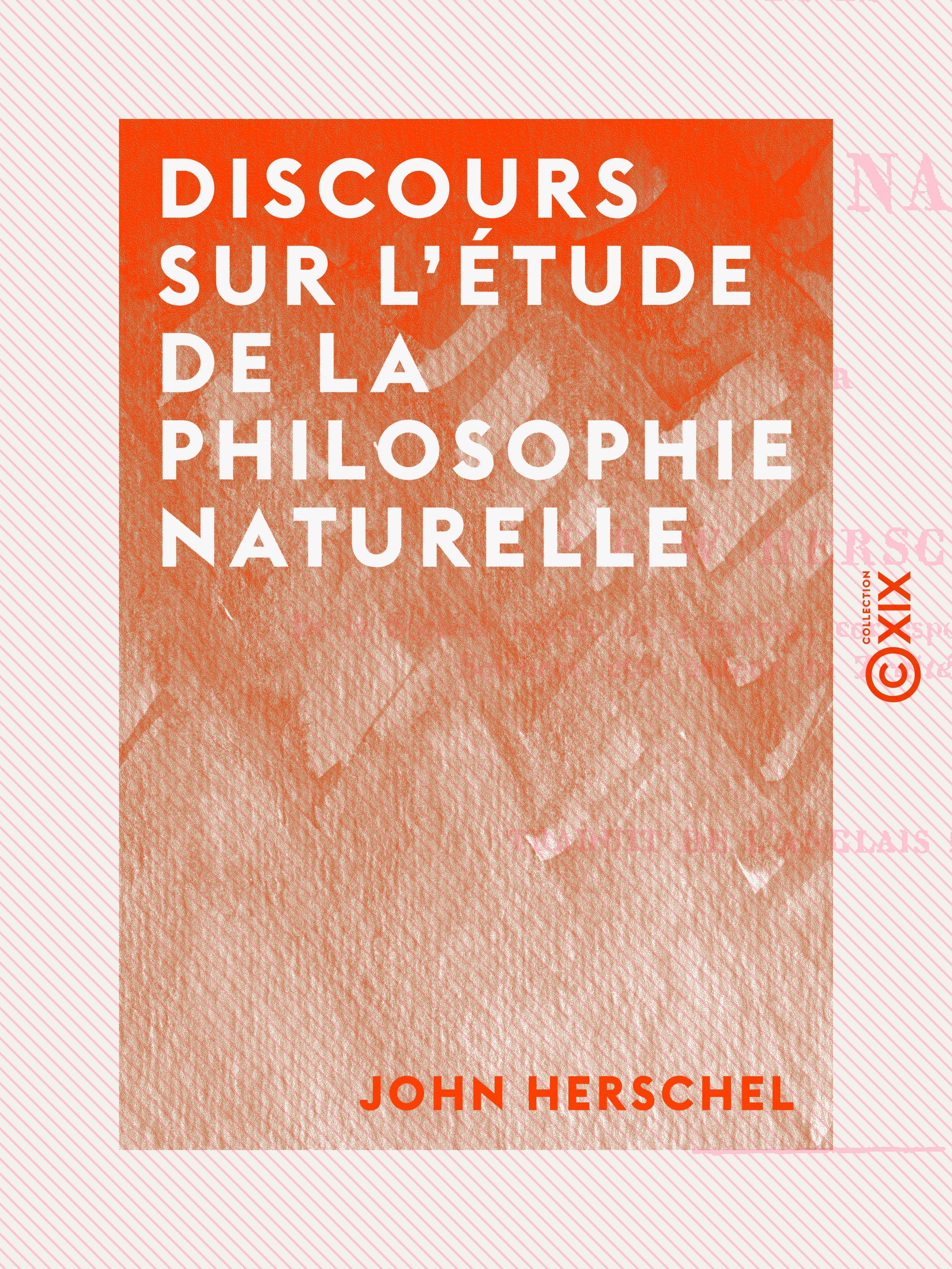 Couverture ebook de Discours sur l'étude de la philosophie naturelle, de John Herschel