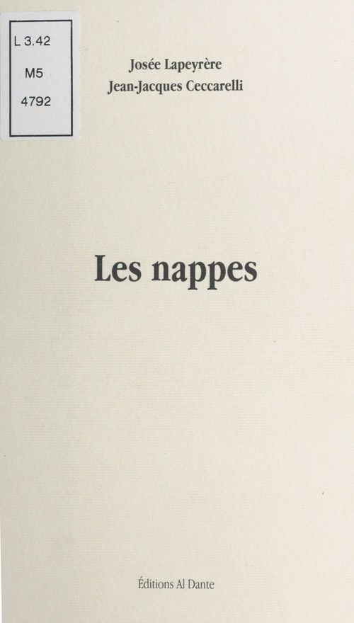 Couverture ebook de Les nappes, de J-J Ceccarelli, Jose Lapeyrere