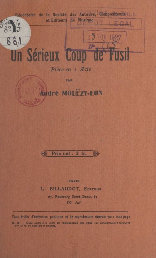 ebook cover of Un sérieux coup de fusil, by Andre Mouezy-Eon