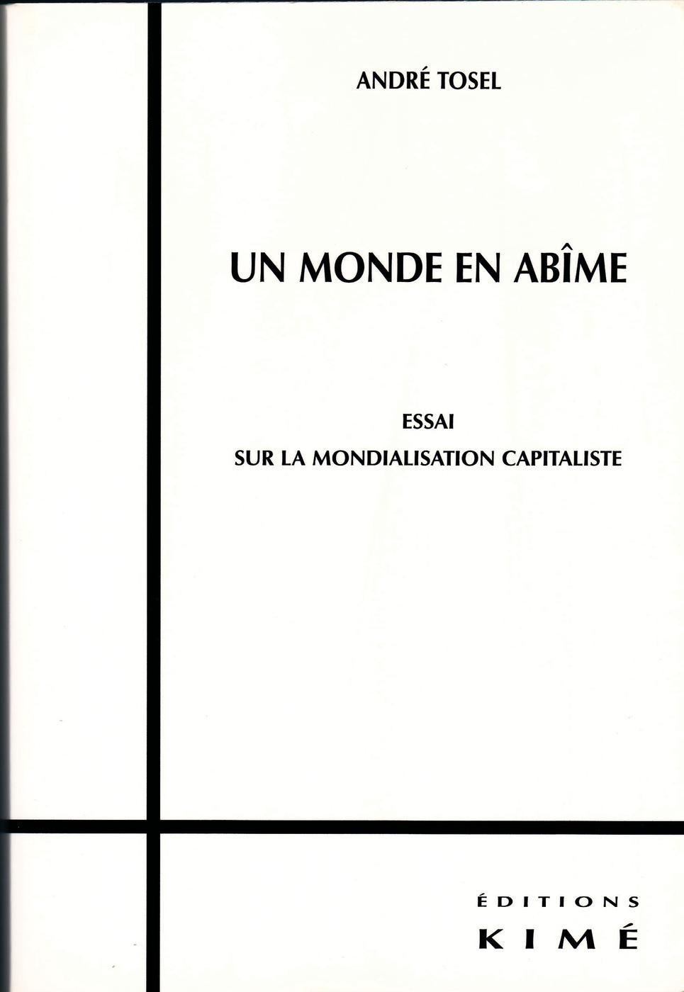ebook cover of UN MONDE EN ABÎME, by André Tosel