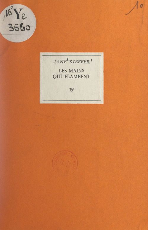 ebook cover of Les mains qui flambent, by Jane Kieffer