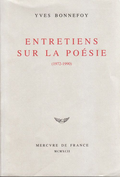 Couverture ebook de Entretiens sur la poésie (1972-1990), de Yves Bonnefoy