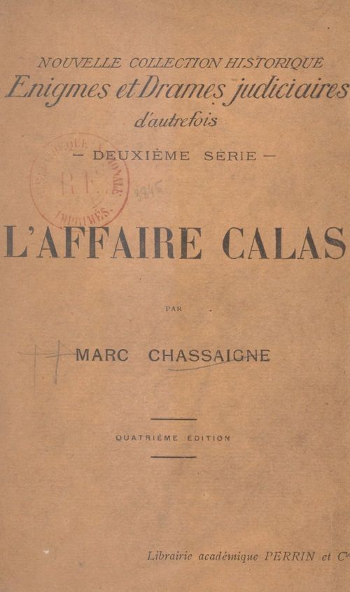ebook cover of L'affaire Calas, by Marc Chassaigne