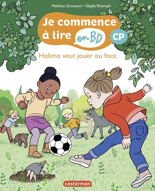 ebook cover of Halima veut jouer au foot - Je commence à lire en BD : CP, by Mathieu Grousson, Sibylle Ristroph