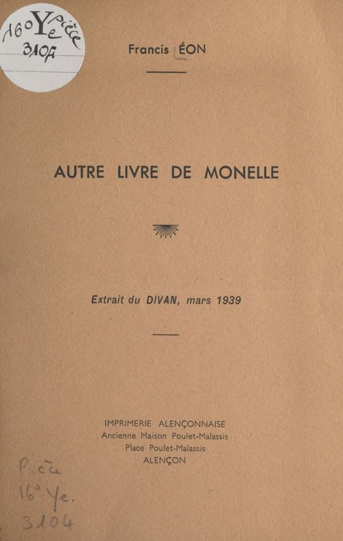 Couverture ebook de Autre livre de Monelle, de Francis Eon