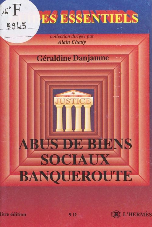Couverture ebook de Abus de biens sociaux, banqueroute, de Geraldine Danjaume-Racchini
