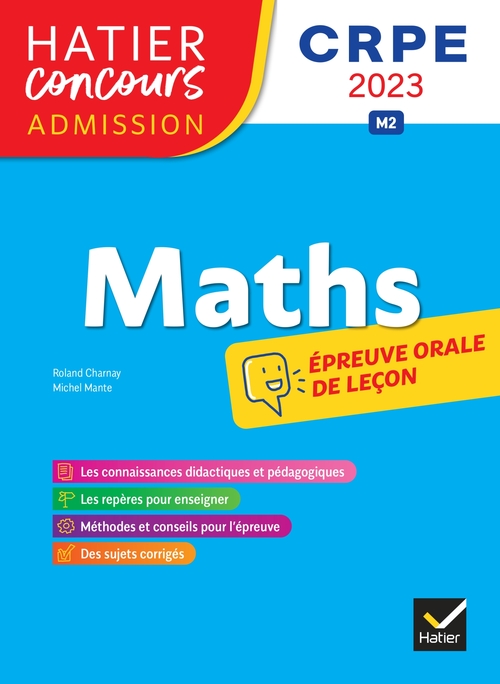 Couverture ebook de Mathématiques - CRPE 2023 - Epreuve orale d'admission, de Roland Charnay, Michel Mante