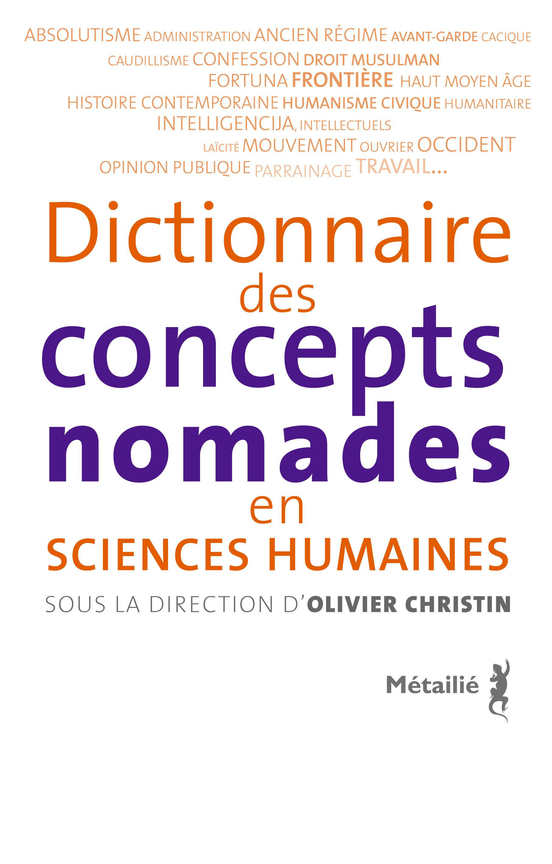 ebook cover of Dictionnaire des concepts nomades en sciences humaines, by Olivier Christin