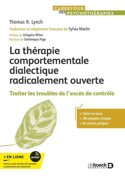 Couverture ebook de La thérapie comportementale dialectique radicalement ouverte, de Thomas R.  Lynch