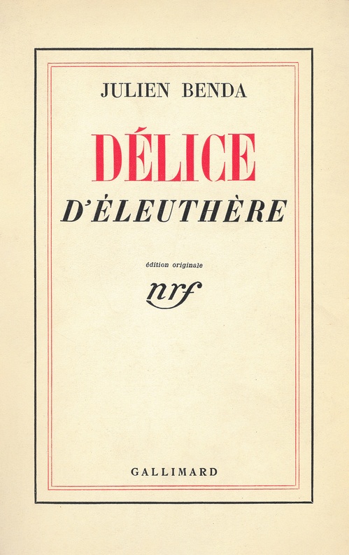 Couverture ebook de Délice d'Éleuthère, de Julien Benda