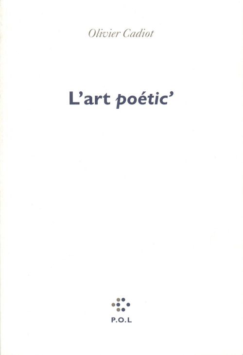 Couverture ebook de L'Art Poetic, de Olivier Cadiot