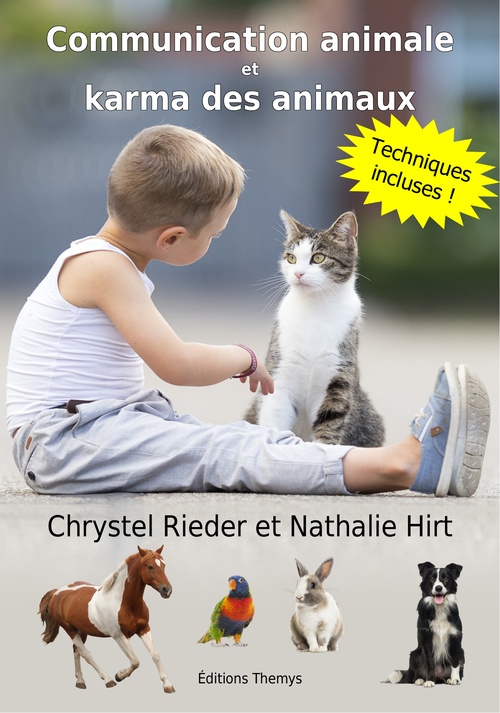 Couverture ebook de Communication animale et karma des animaux, de Nathalie Hirt, Chrystel Rieder