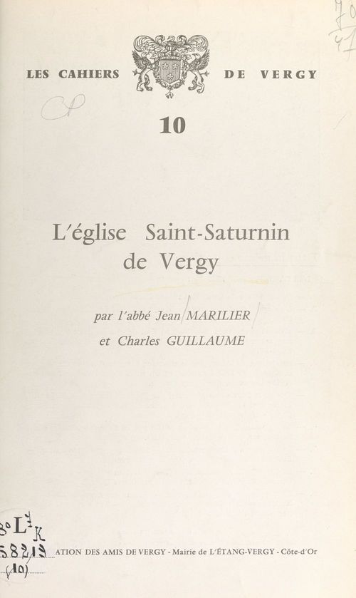 Couverture ebook de L'église Saint-Saturnin de Vergy, de Charles Guillaume, Jean Marilier