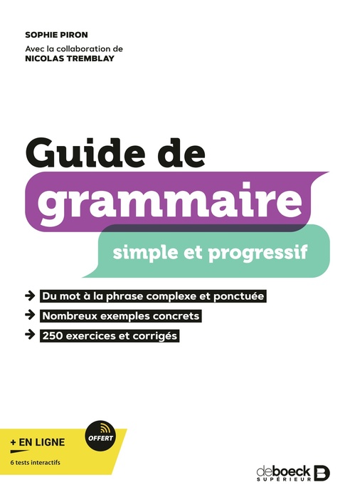 ebook cover of Guide de grammaire simple et progressif, by Nicolas Tremblay, Sophie Piron