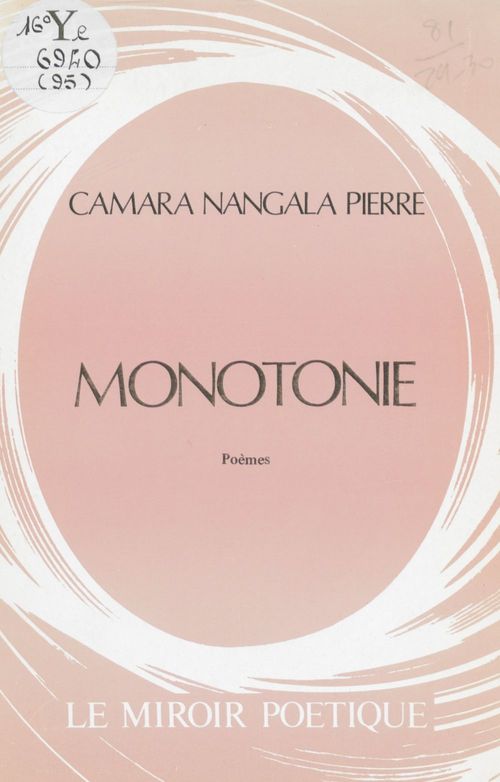 Couverture ebook de Monotonie, de Pierre Camara Nangala