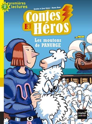 Couverture ebook de Contes et héros - Les moutons de Panurge CP/CE1 6/7 ans, de Jean Guion, Jeanine Guion