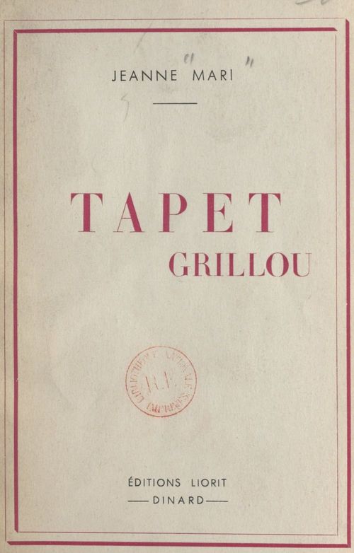 Couverture ebook de Tapet grillou, de Jeanne Mari
