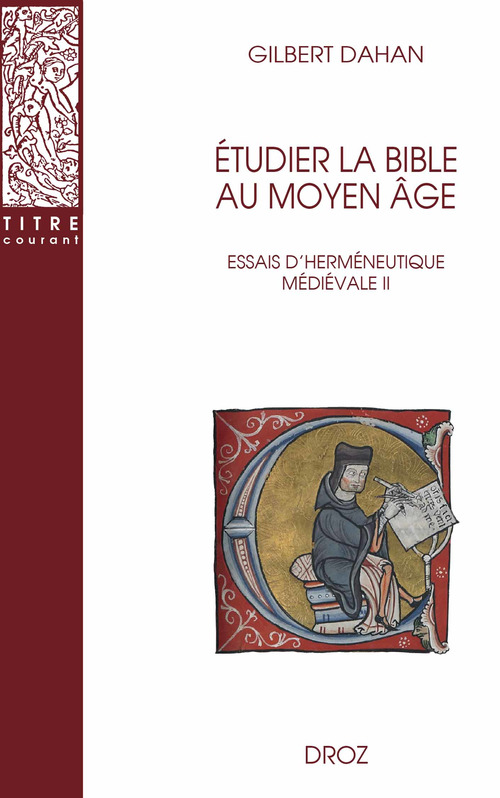 ebook cover of Étudier la Bible au moyen âge, by Gilbert Dahan