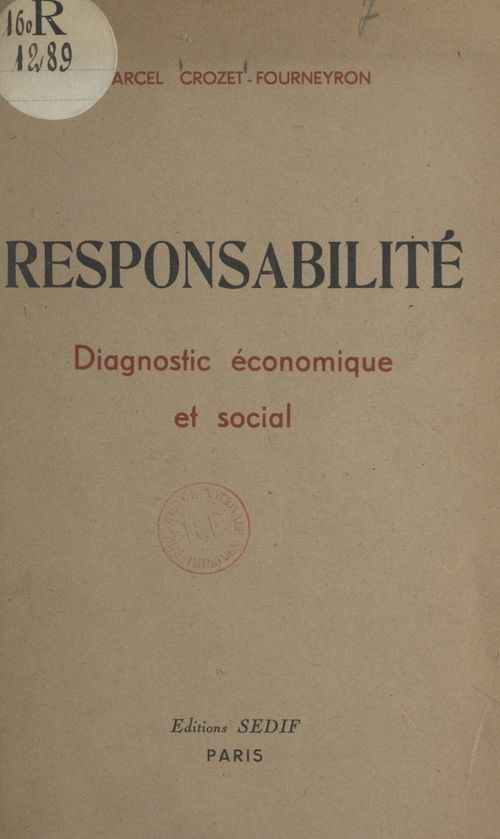 ebook cover of Responsabilité, by Marcel Crozet-Fourneyron