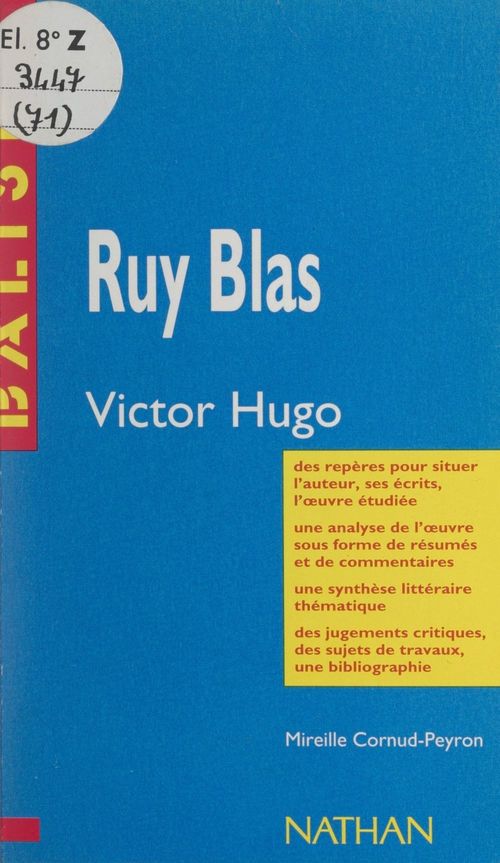 ebook cover of Ruy Blas, by Mireille Cornud-Peyron