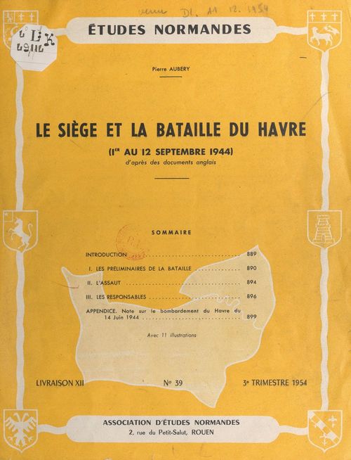Couverture ebook de Le siège et la bataille du Havre, de Pierre Aubery