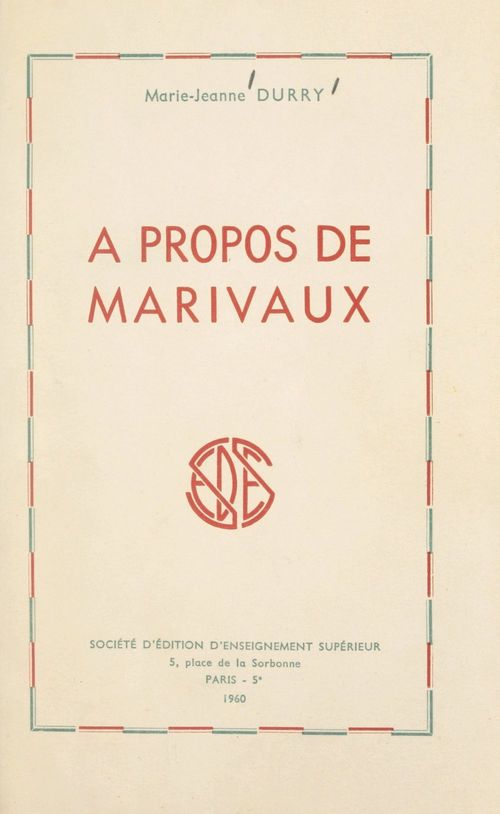 Couverture ebook de À propos de Marivaux, de Marie-Jeanne Durry