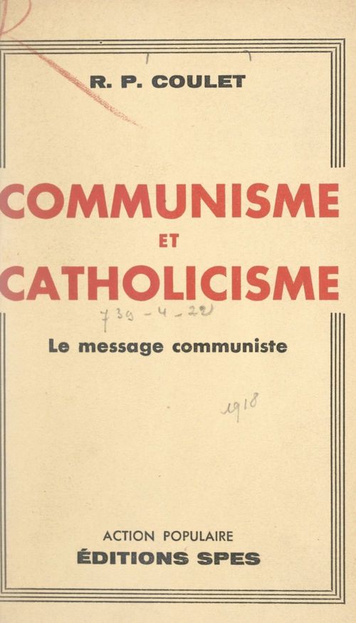 Couverture ebook de Communisme et catholicisme, de Paul Coulet