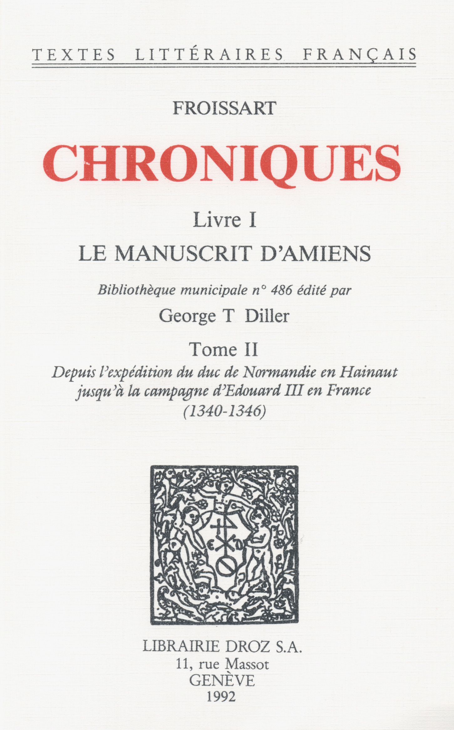 ebook cover of Chroniques, by Froissart Jean