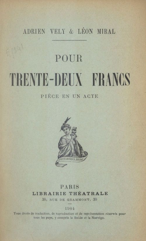 Couverture ebook de Pour trente-deux francs, de Adrien Vely, Leon Miral
