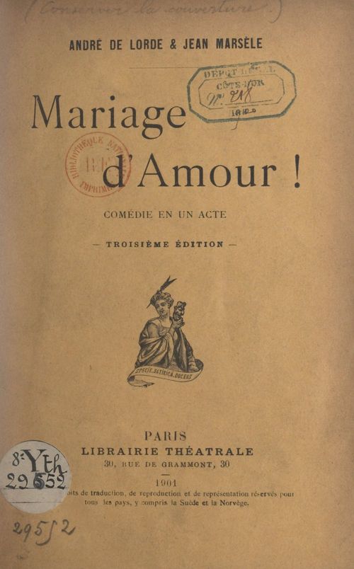 ebook cover of Mariage d'amour !, by Andre De Lorde, Jean Marsele