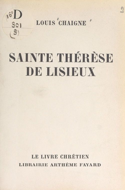 ebook cover of Sainte Thérèse de Lisieux, by Louis Chaigne