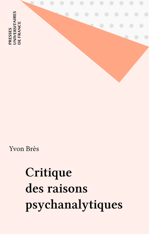 Couverture ebook de Critique des raisons psychanalytiques, de