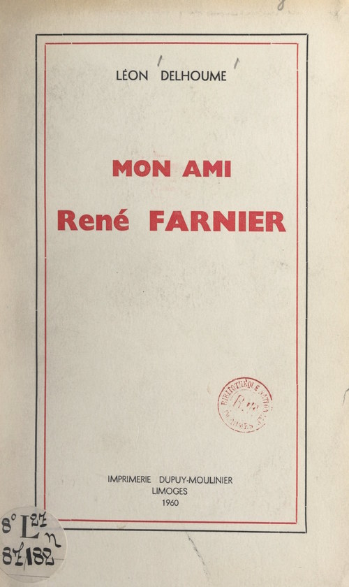 Couverture ebook de Mon ami René Farnier, de Leon Delhoume