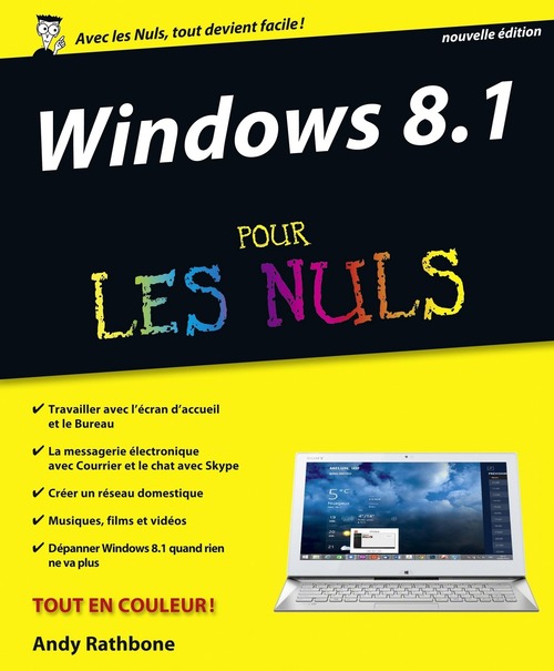 Couverture ebook de Windows 8.1 Pour les Nuls, de Andy Rathbone