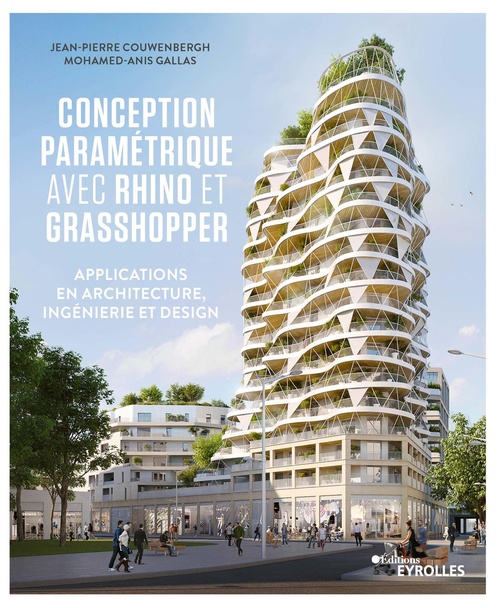Couverture ebook de Conception paramétrique avec rhino et grasshopper, de Jean-pierre Couwenbergh, Gallas Mohamed-anis