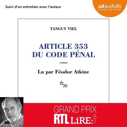 Couverture audiobook de Article 353 du code pénal, de Tanguy Viel