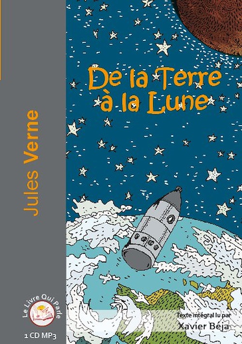 Couverture audiobook de De la Terre à la Lune, de Jules Verne, Xavier Beja