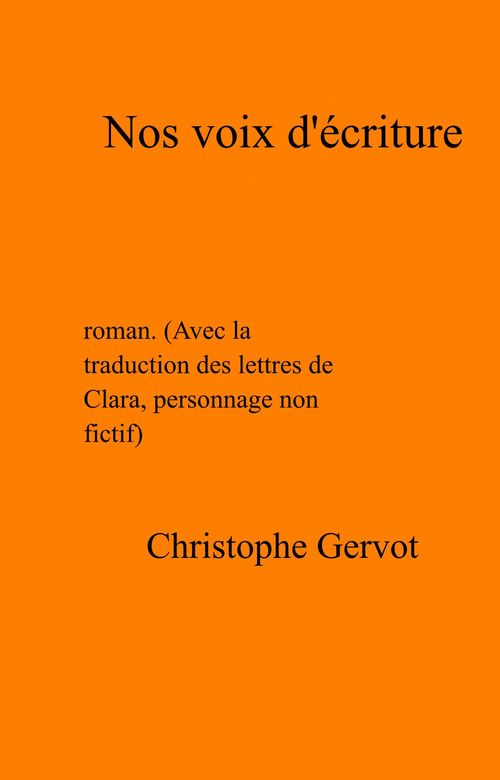 ebook cover of Nos voix d'écriture, by Christophe Gervot