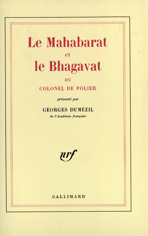 Couverture ebook de Le Mahabarat et le Bhagavat du colonel de Polier, de Georges Dumezil