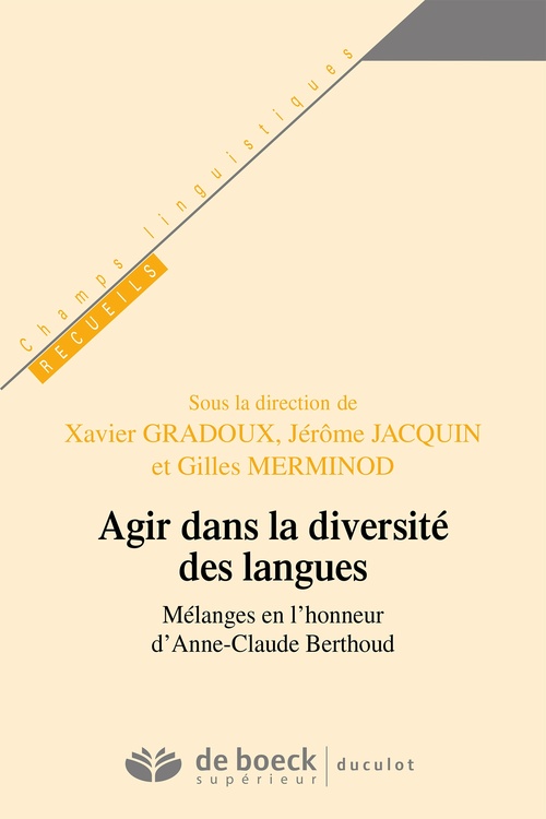ebook cover of Agir dans la diversité des langues, by Collectif
