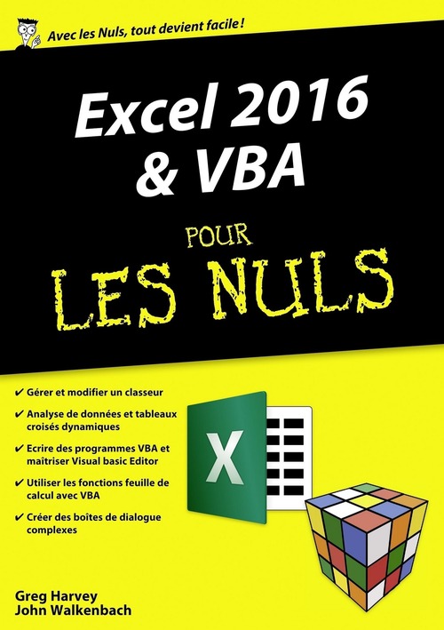 ebook cover of Excel 2016 & VBA Mégapoche Pour les Nuls, by Greg Harvey