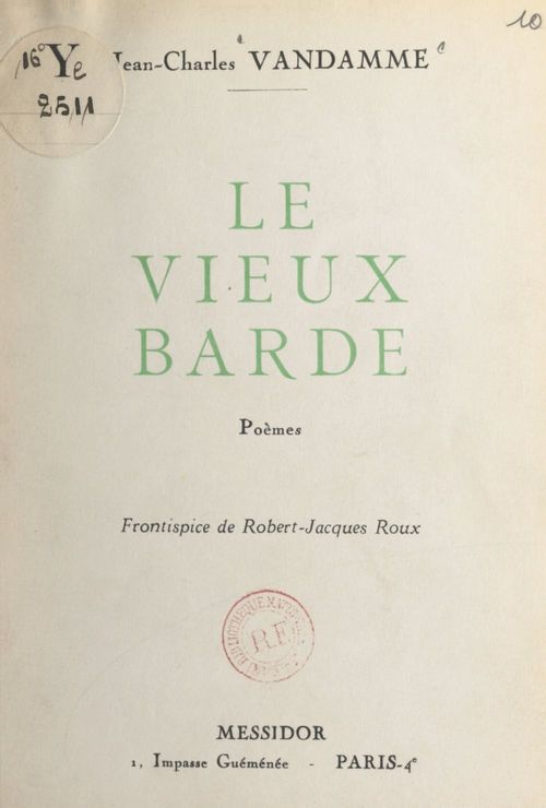 ebook cover of Le vieux barde, by Jean-Charles Vandamme