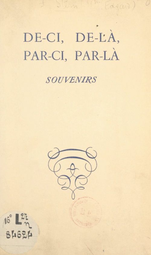 ebook cover of De-ci, de-là, par-ci, par-là, by Edgard Stern